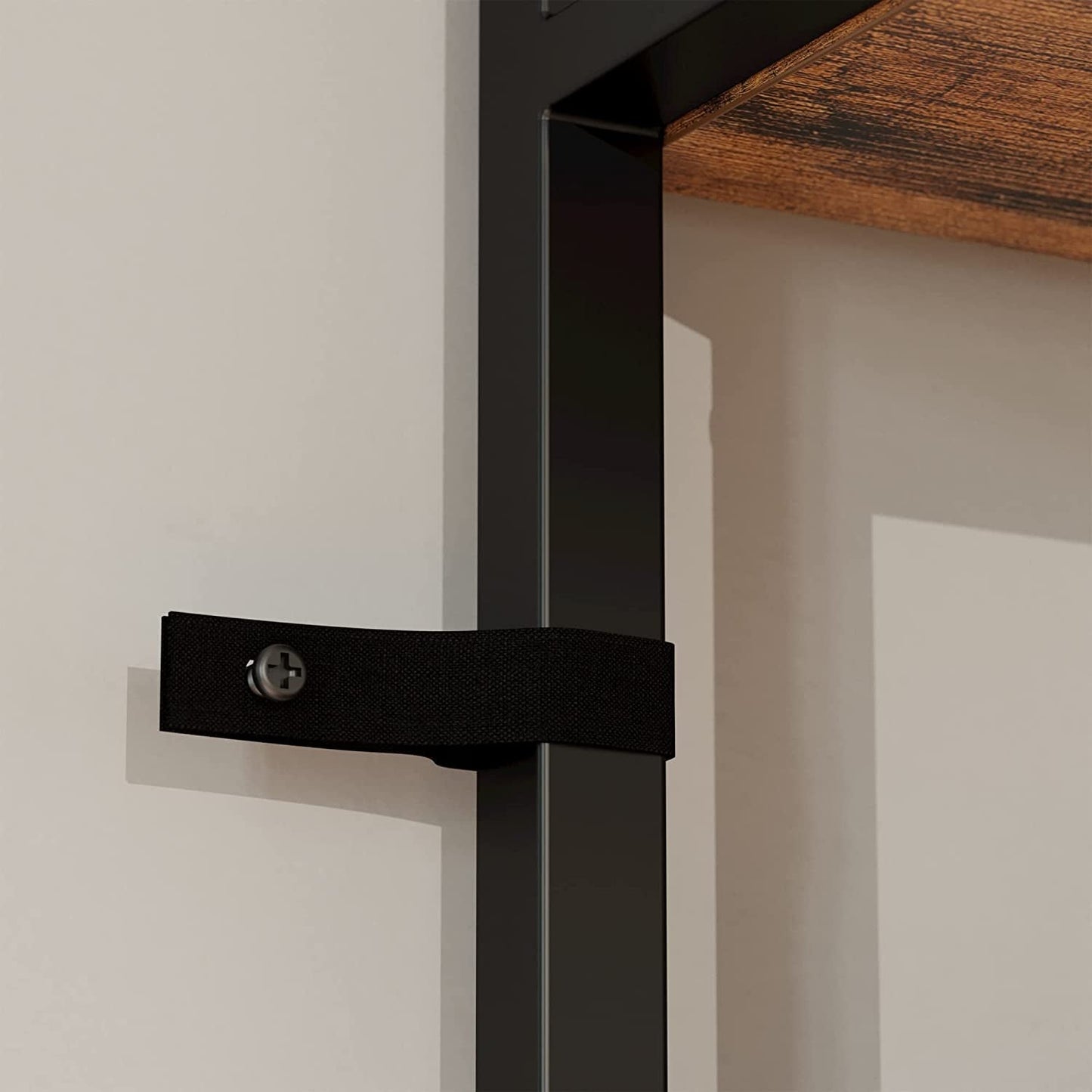 5-Tier Industrial Corner Bookcase with Metal Frame-1