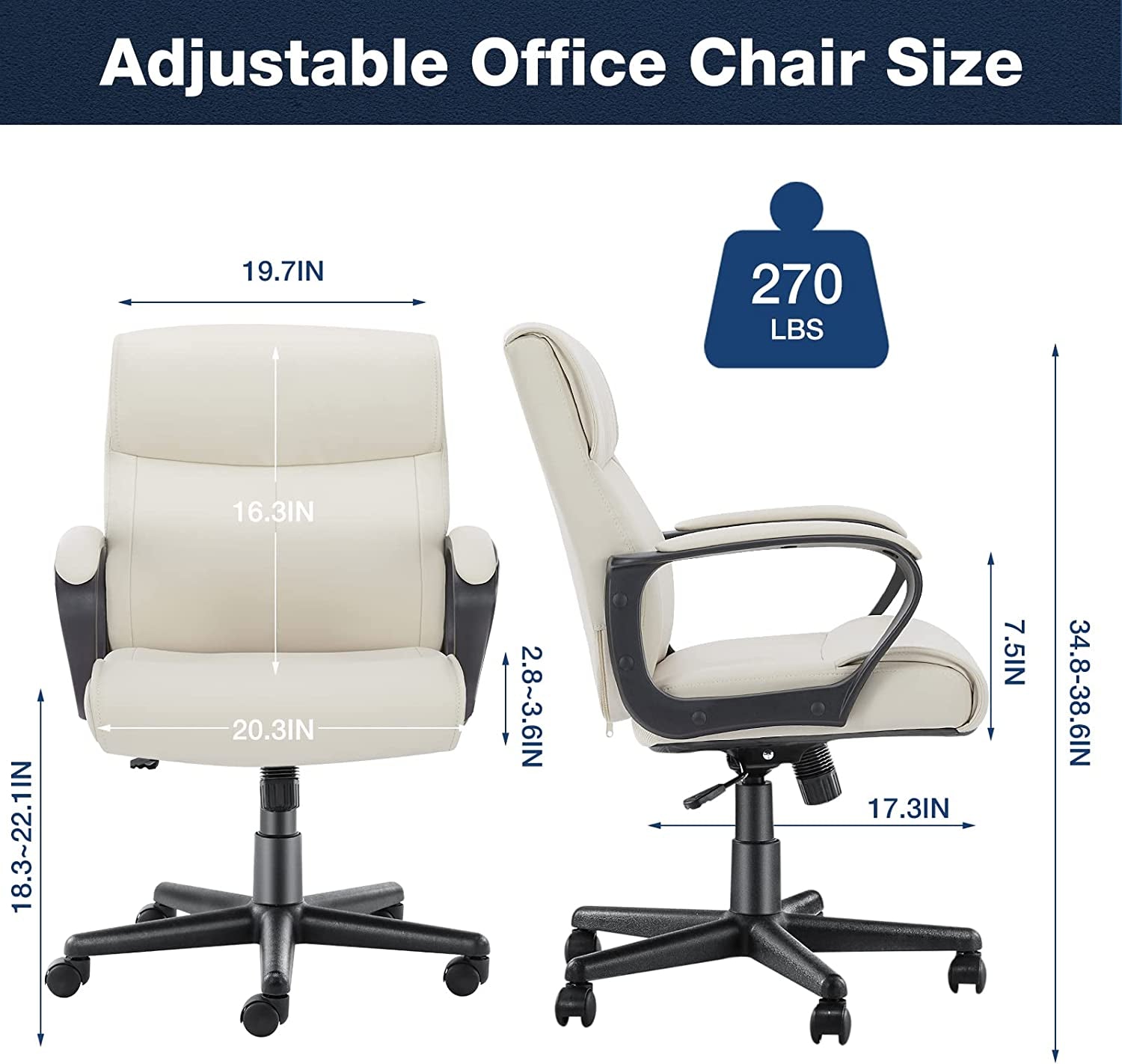 Ergonomic PU Leather Swivel Office Chair-1