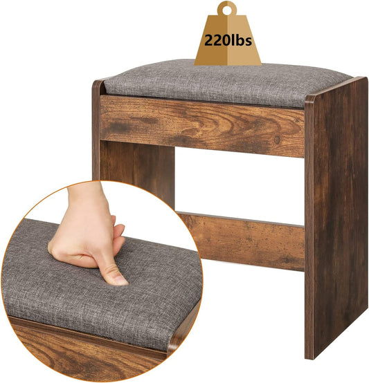 Large Rustic Brown Vanity Set with Charging Station-1