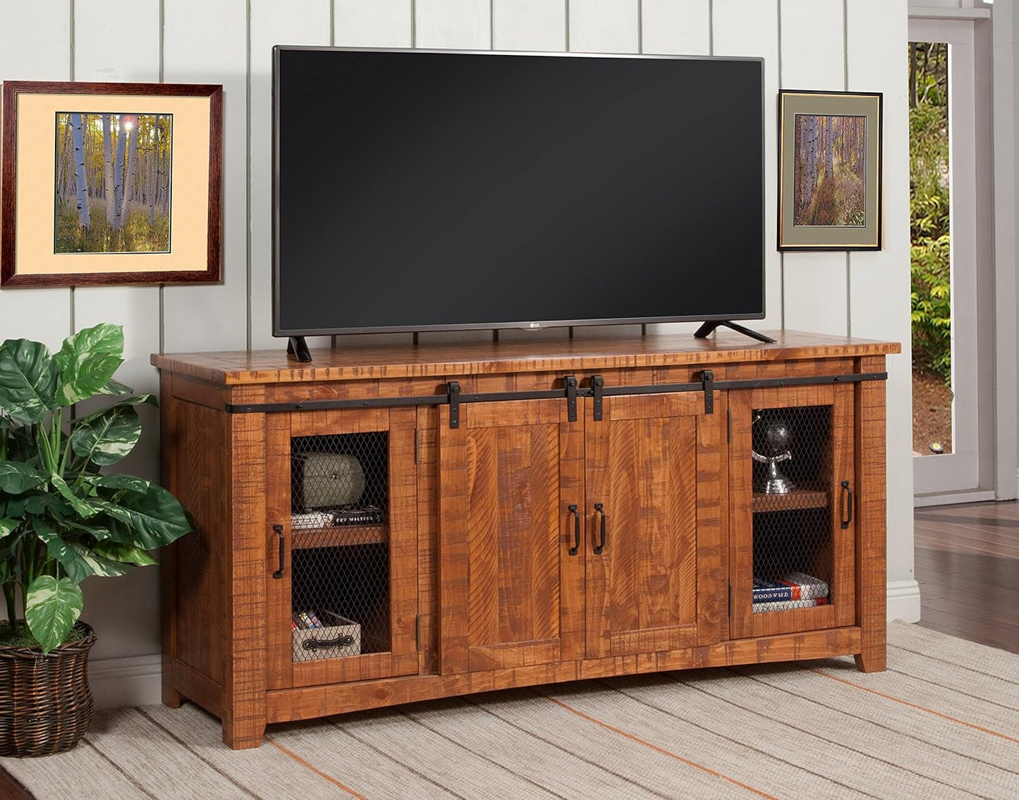 Omaha Solid Wood TV Stand, 65", Honey Tobacco-4