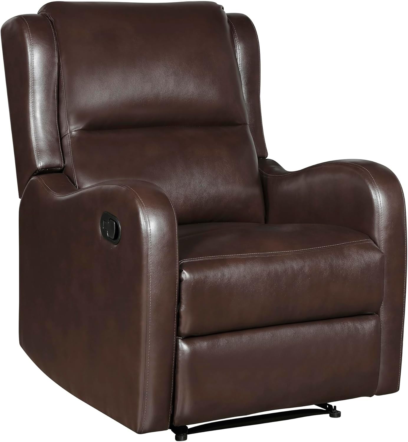 Recliner Chair Living Room Reclining Sofa Chair, Home Theater Seating Modern Recliner, Manual Recliner Sofa Chair for Living Room/Office/Apartment, Wall Hugger Recliner, Brown-2