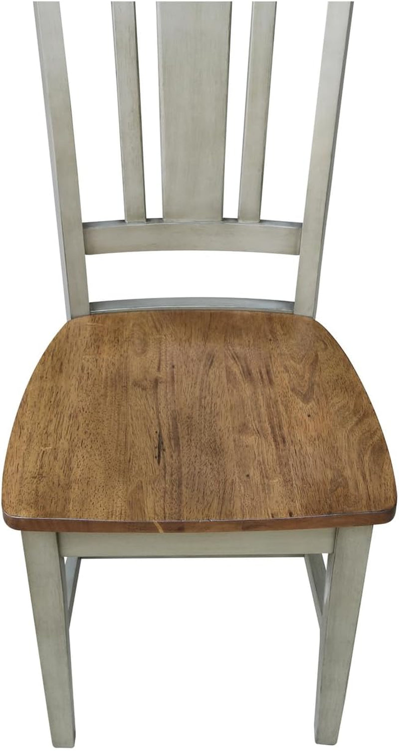 International Concepts San Remo Splatback Chair, Distressed Hickory/Stone-3
