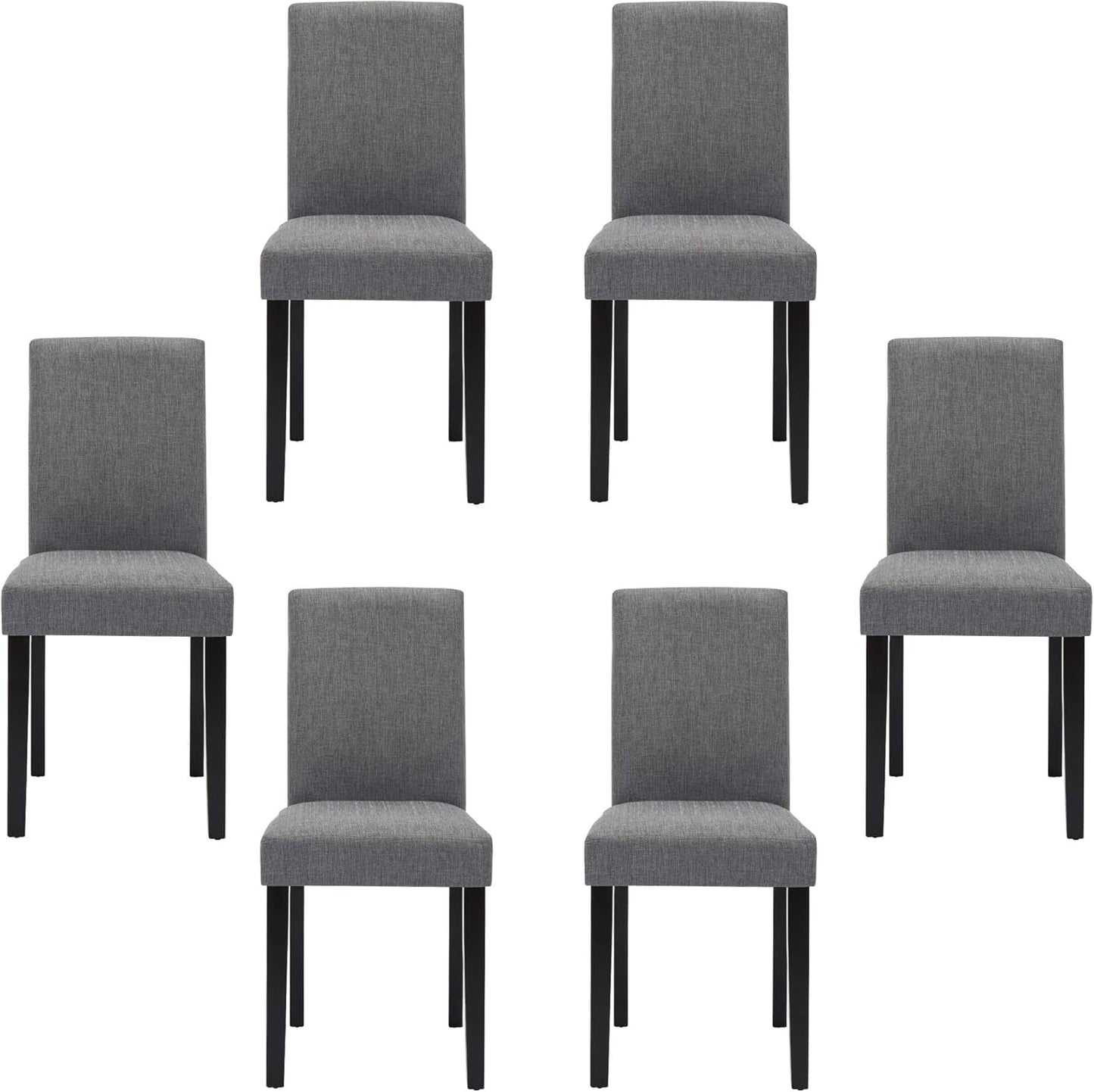 Set of 6 Chairs for Dining Room Mid Century Modern Fabric Upholstered Living Chairs-0