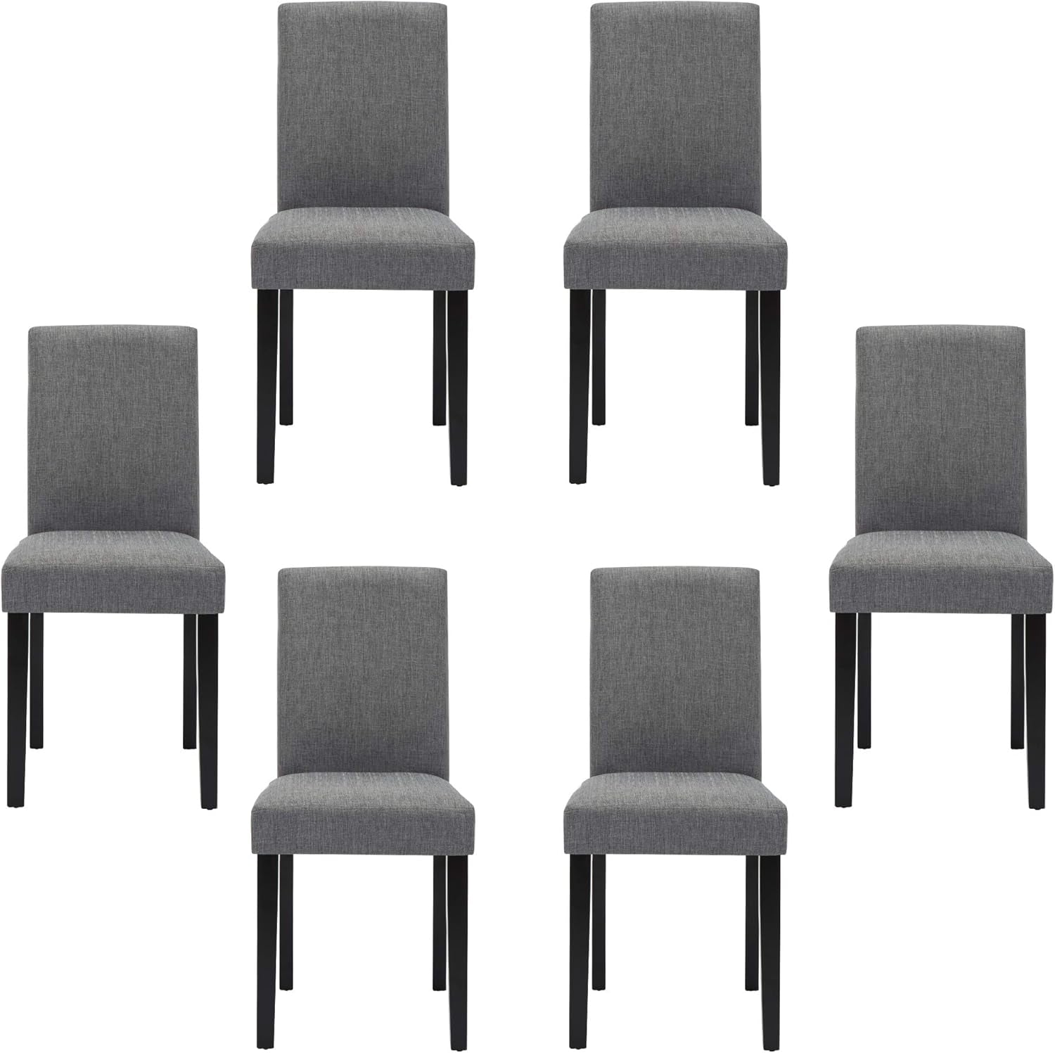 Set of 6 Chairs for Dining Room Mid Century Modern Fabric Upholstered Living Chairs-0