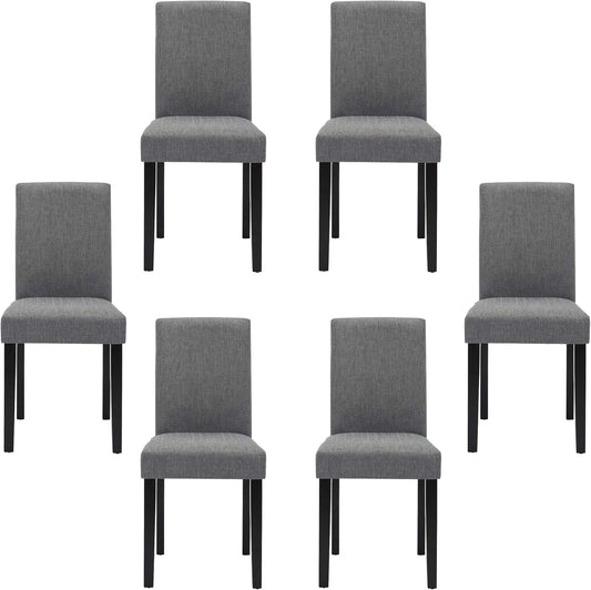 Set of 6 Chairs for Dining Room Mid Century Modern Fabric Upholstered Living Chairs-0