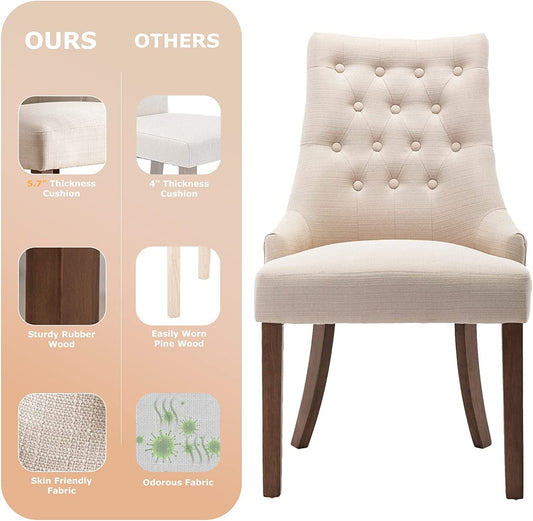 Wingback Tufted Dining Chairs Set of 4-1