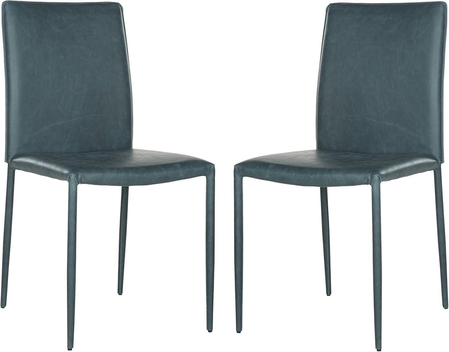 Home Collection Karna Antique Teal Bonded Leather Dining Chair (Set of 2)-1