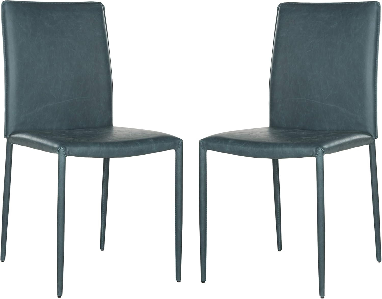 Home Collection Karna Antique Teal Bonded Leather Dining Chair (Set of 2)-1