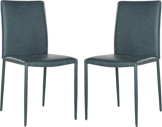 Home Collection Karna Antique Teal Bonded Leather Dining Chair (Set of 2)-1