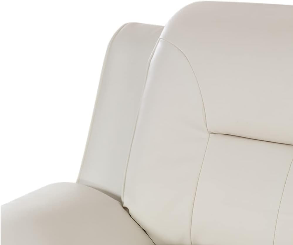 3 Piece Living Room Furniture Set, Leather Sofa Set for Living Room, Modern Couch Set with 3-Seater Sofa, Loveseat and Armchair (Cream White)-2