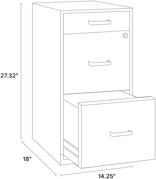 Space Solutions 18In Deep 3 Drawer Metal Organizer File Cabinet Navy, Letter Size, Fully Assembled-1
