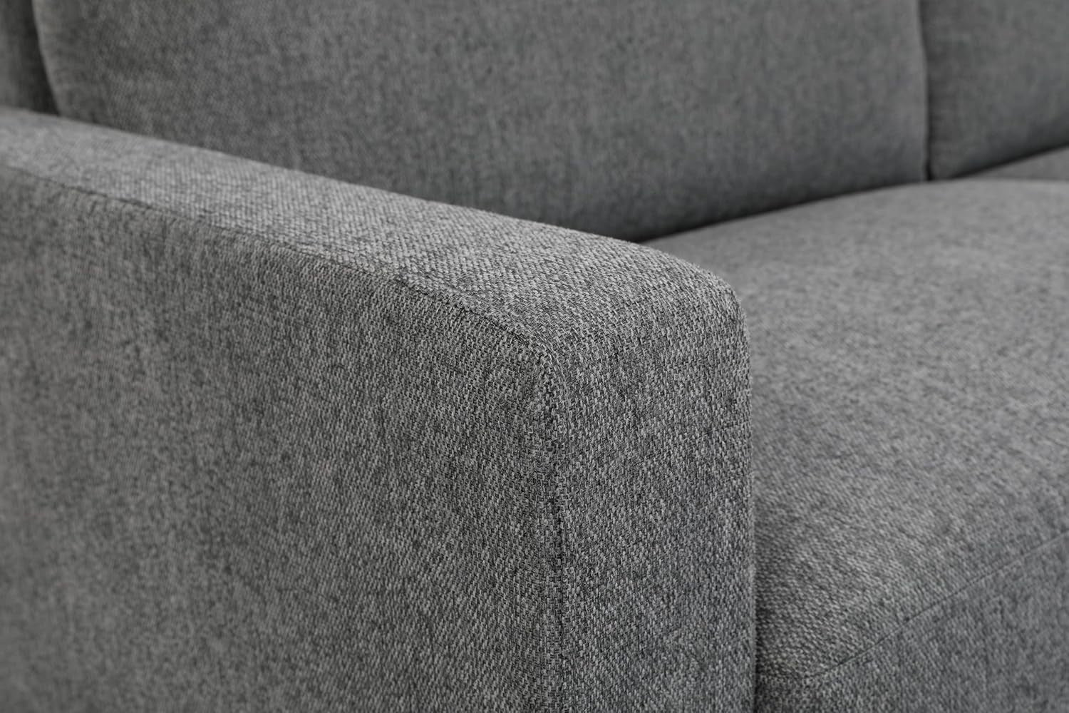 Miles 2 Piece Couch and Loveseat Sets with Reversible Back Pillows, Mid Century Modern Sofa for Small Spaces, Living Rooms, And, Apartments, Grey-2