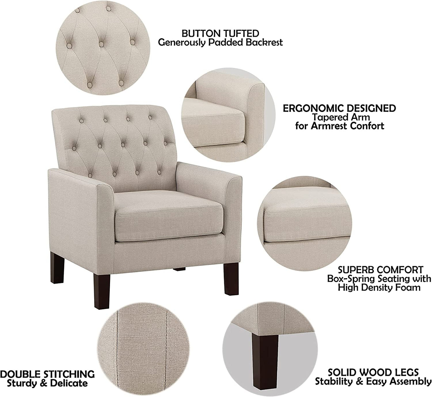 Comfy Beige Accent Chairs for Small Spaces-2
