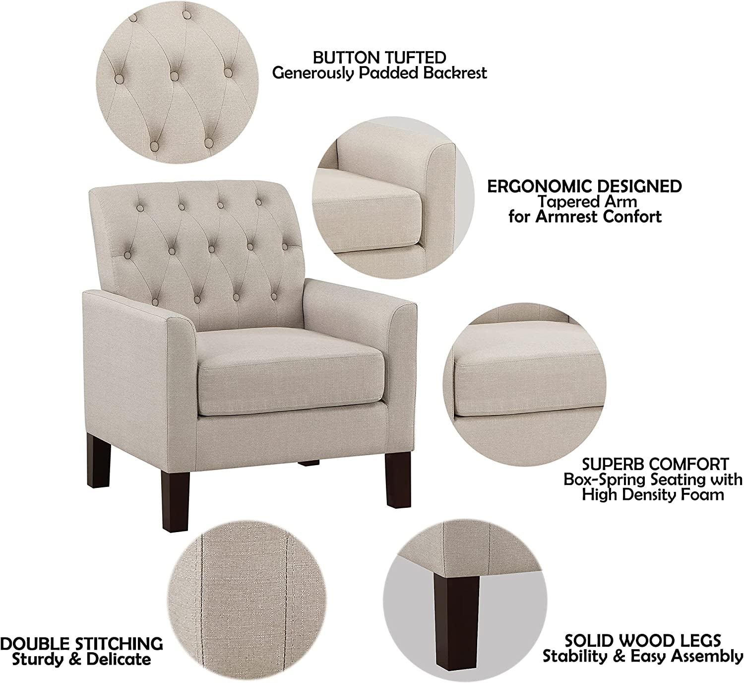 Comfy Beige Accent Chairs for Small Spaces-2