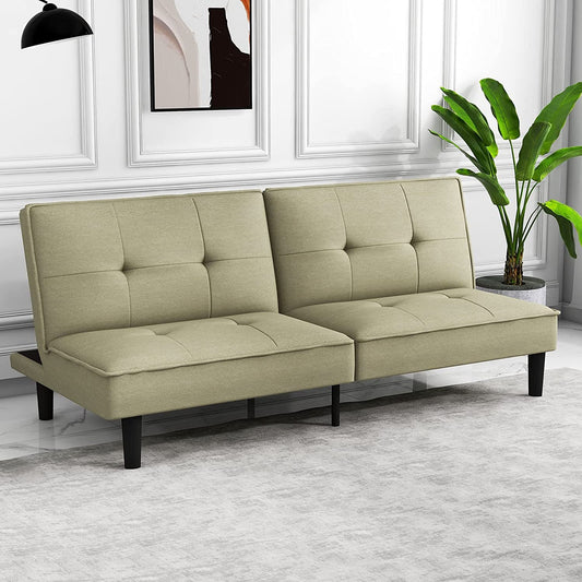 Sage Green Futon Sofa Bed for Small Spaces-0