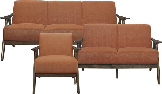 Elle 3-Piece Living Room Set, Orange-0