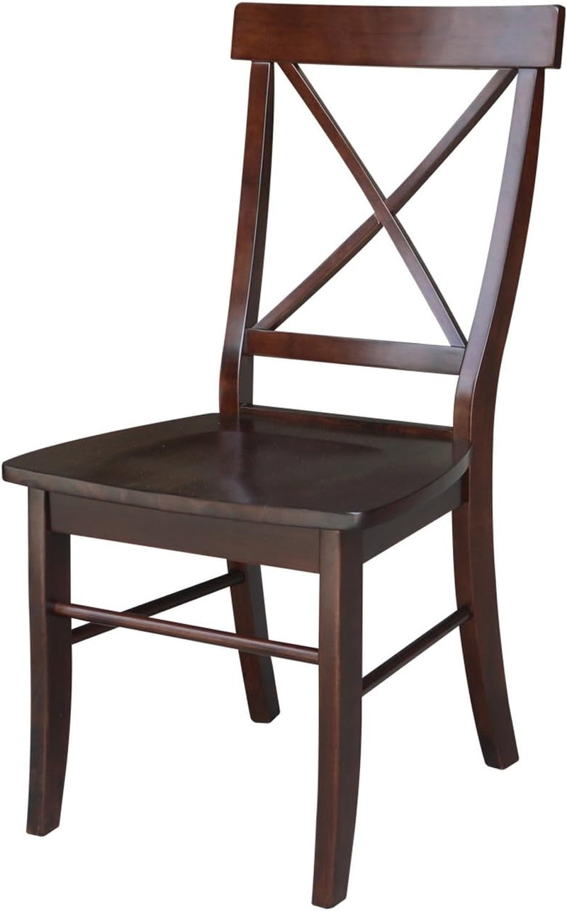 International Concepts X- Back Chair, with Solid Wood Seat, Java-0