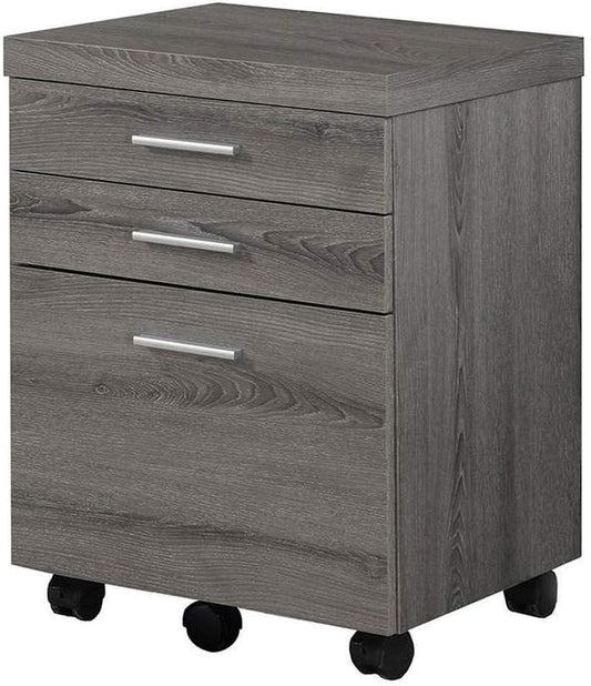 3 Drawer File Cabinet - Filing Cabinet (Dark Taupe)-0