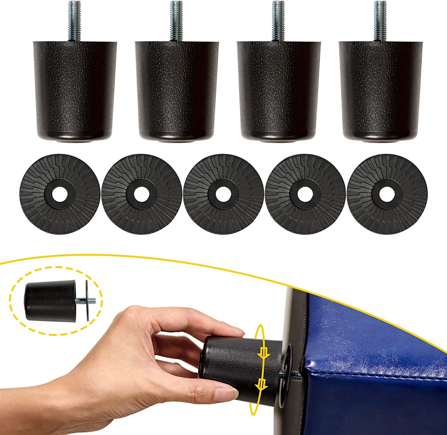 Luxury Leather Storage Ottoman Foot Rest Cube-4