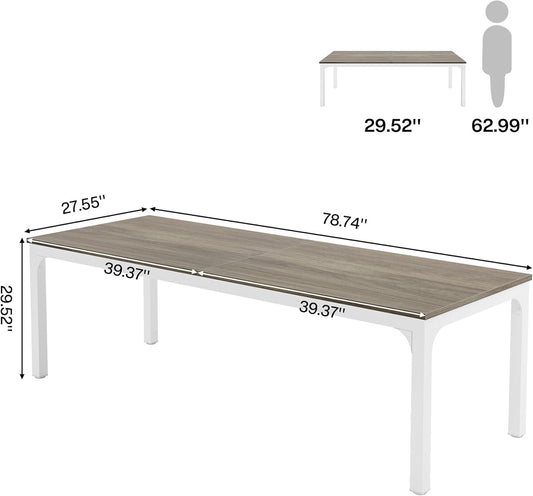 78.7 Inches Extra Long Computer Desk 2 Person Desk, Double Long Desk, Workstaion for Home Office-1