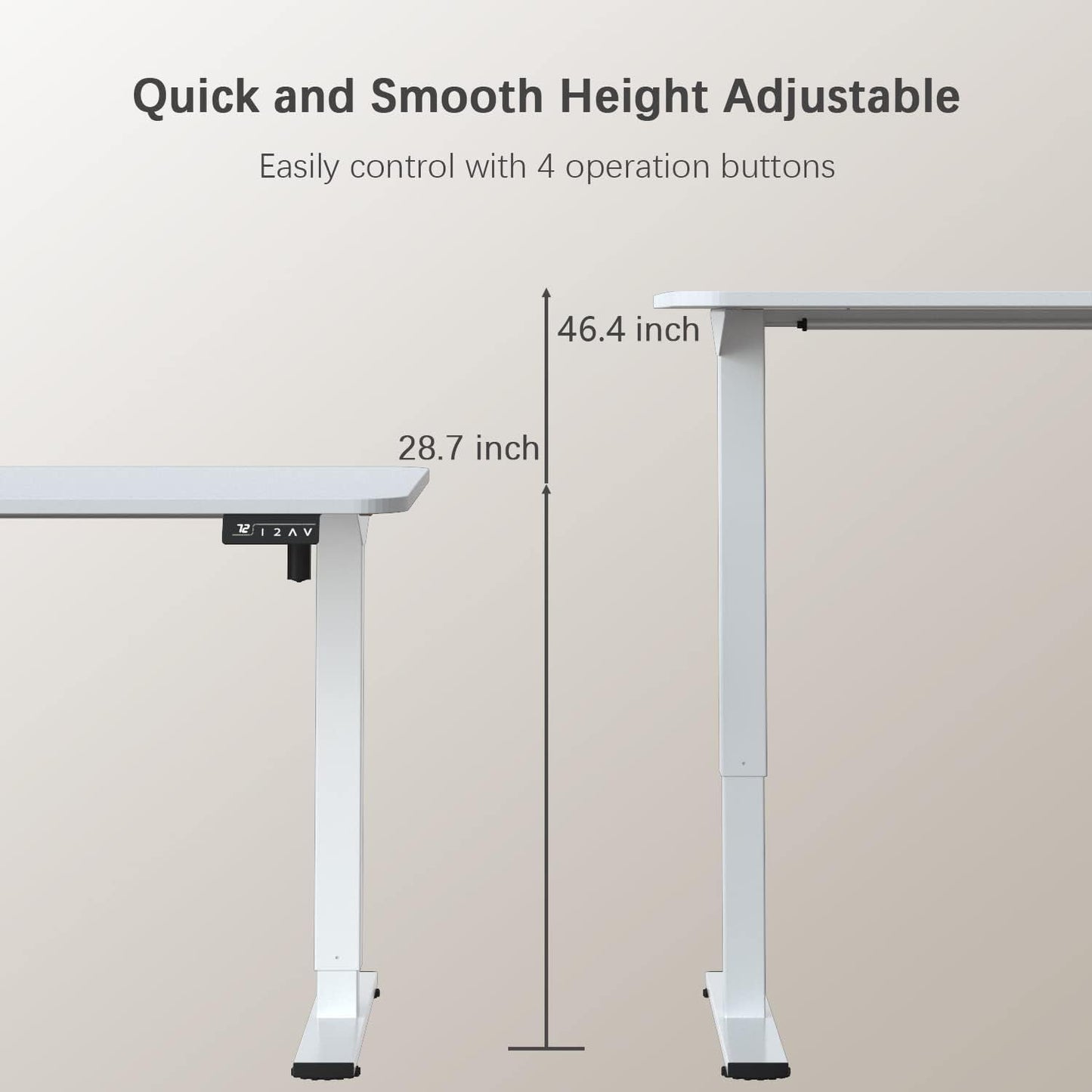Electric Height Adjustable Standing Desk Large 55 X 24 Inches Sit Stand up Desk Home Office Computer Desk Memory Preset with T-Shaped Metal Bracket, White-2