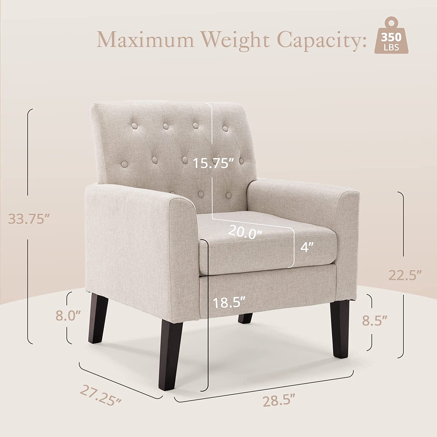 Modern Linen Accent Chair for Comfortable Living-2