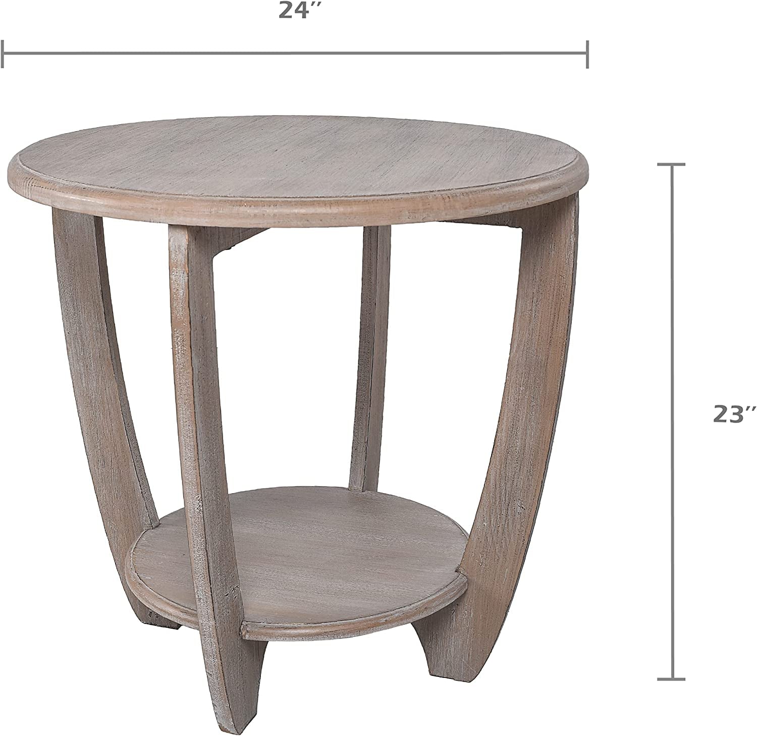 Rustic French Country End Table with Storage Shelf-3