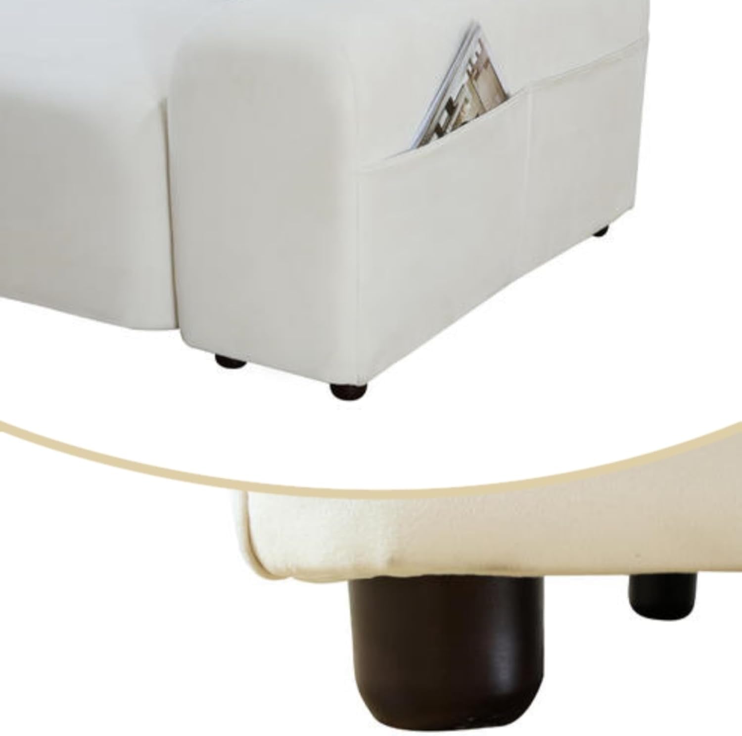 Loveseat Sofa, Modern Living Room Chenille Recliner Sofa, 2 Seater Small Sofa, Removable Sofa Cover Space Spring Cushions and Solid Wood Frame, Easy to Install-2