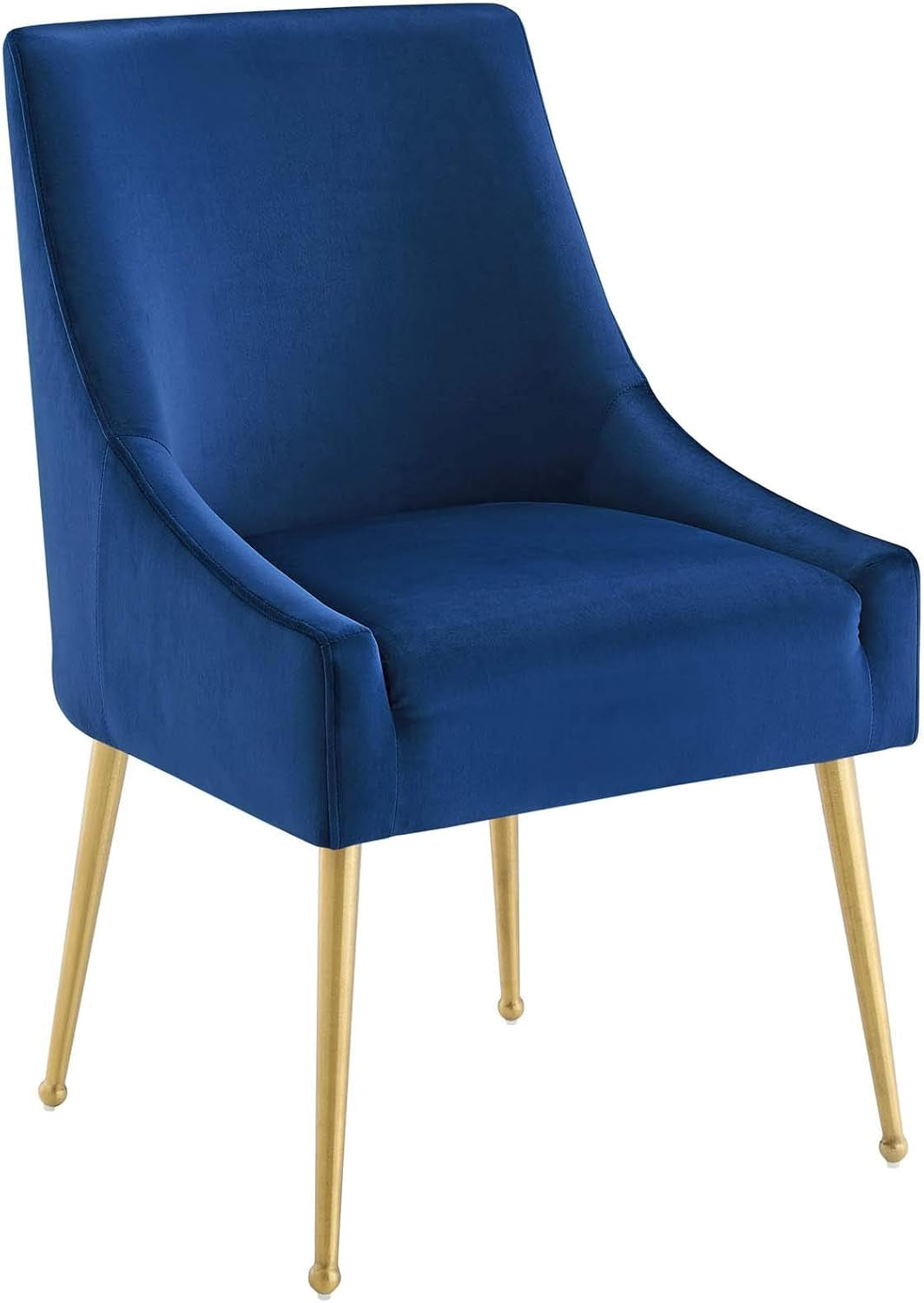 Discern Upholstered Performance Velvet Dining Chair, Navy-0