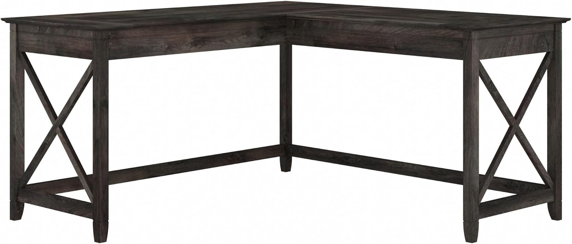 Bush Furniture Key West L Shaped Desk, 60-Inch Modern Farmhouse Writing Desk for Home Office-0