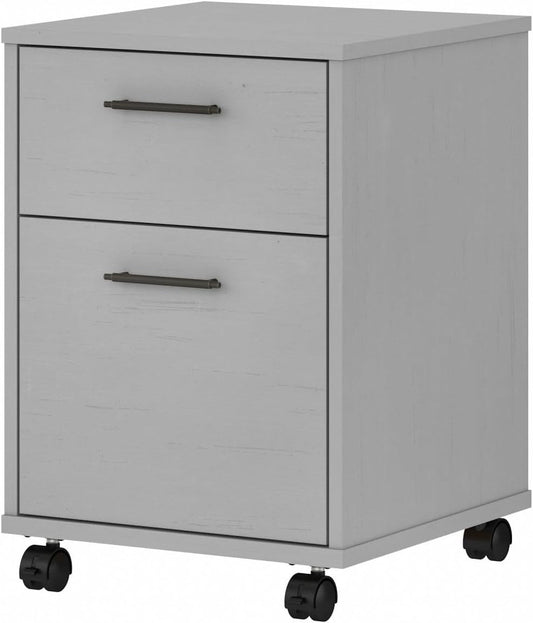 Bush Furniture Key West 2 Drawer Rolling File Cabinet in Cape Cod Gray Mobile Organization for Home Office Small under Desk Storage on Wheels-0