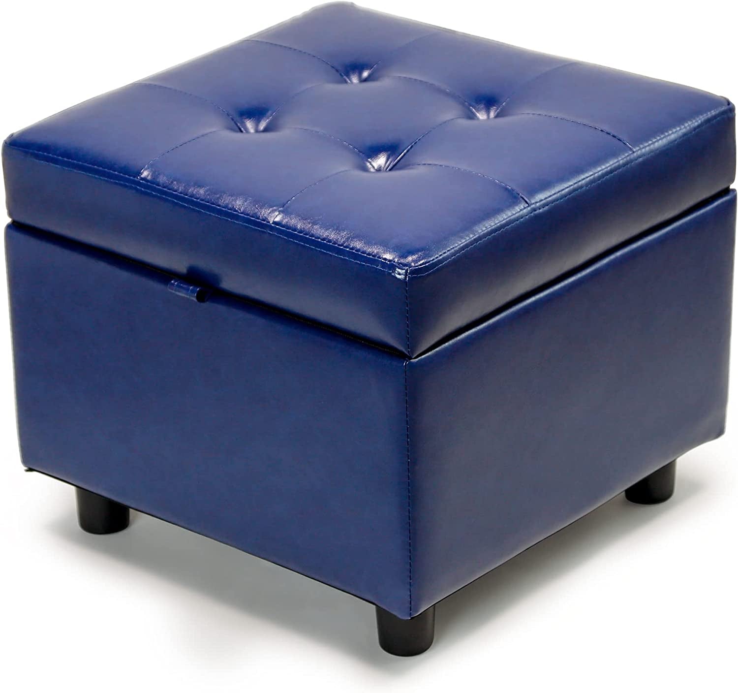 Luxury Leather Storage Ottoman Foot Rest Cube-1
