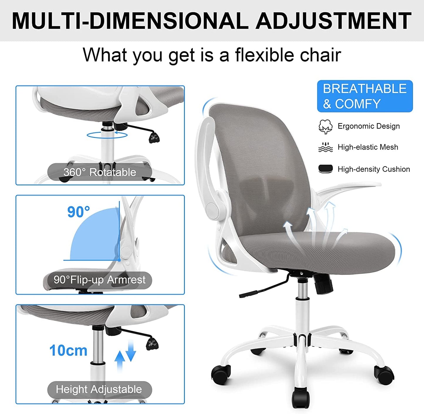 Adjustable Ergonomic Office Chair with Lumbar Support-3