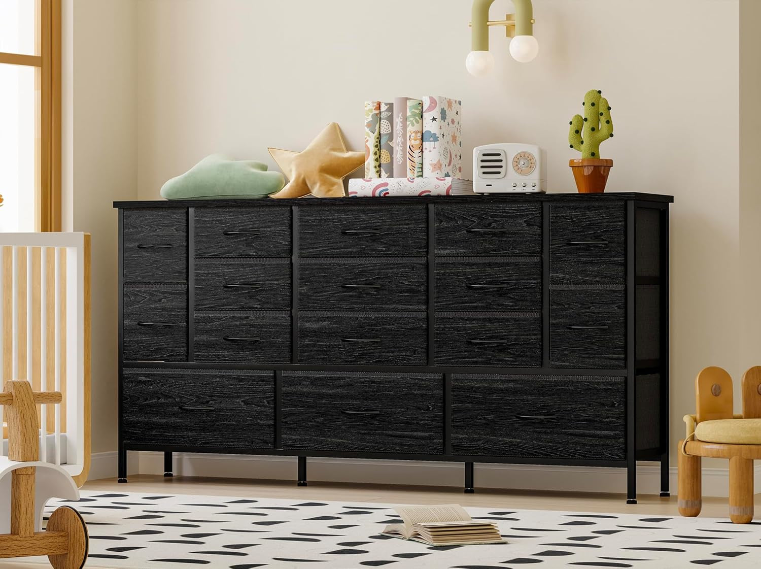 Black Dresser with 16 Drawers-0