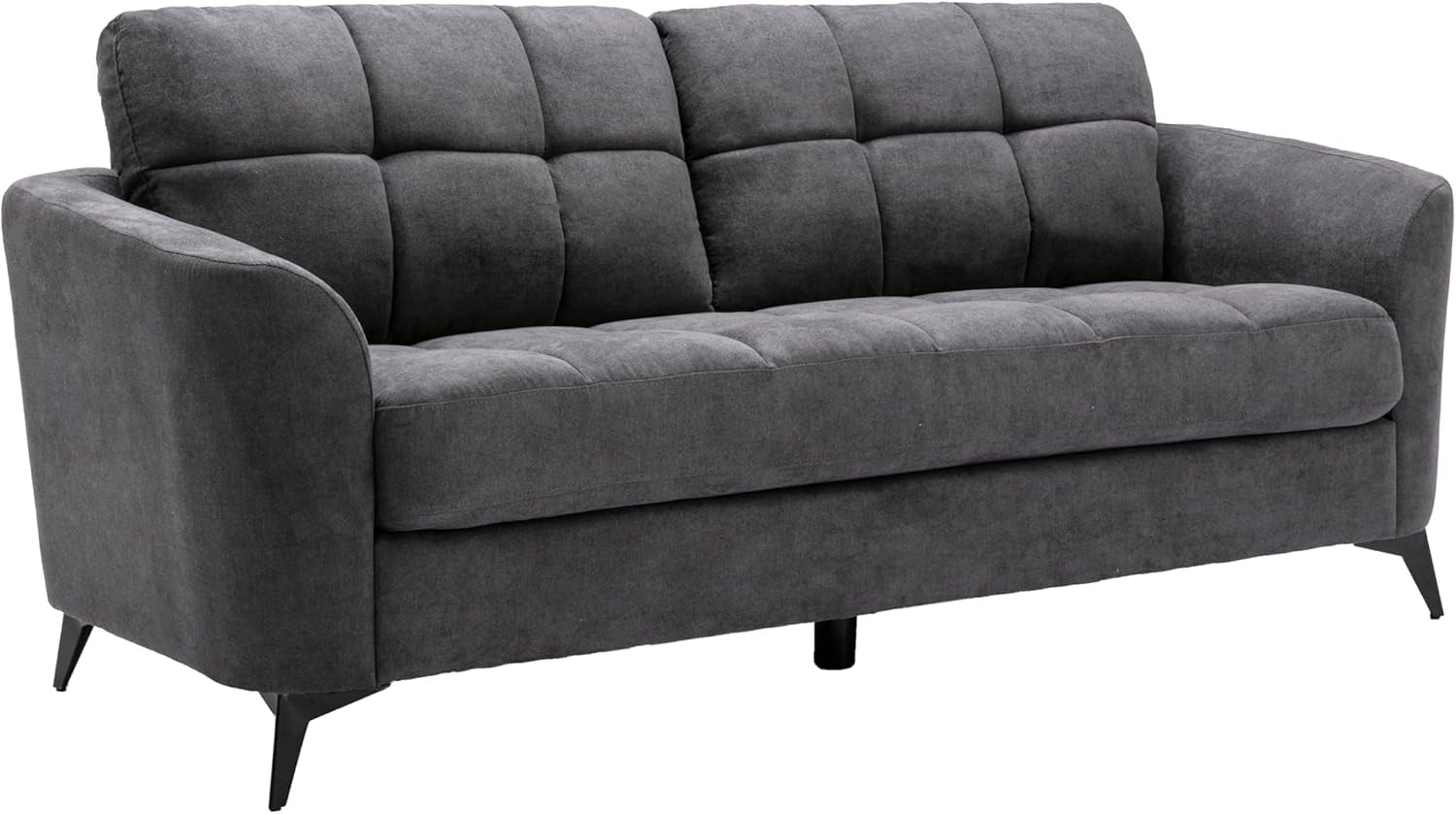 Callie Gray Woven Fabric Sofa Loveseat Chair Living Room Set-2
