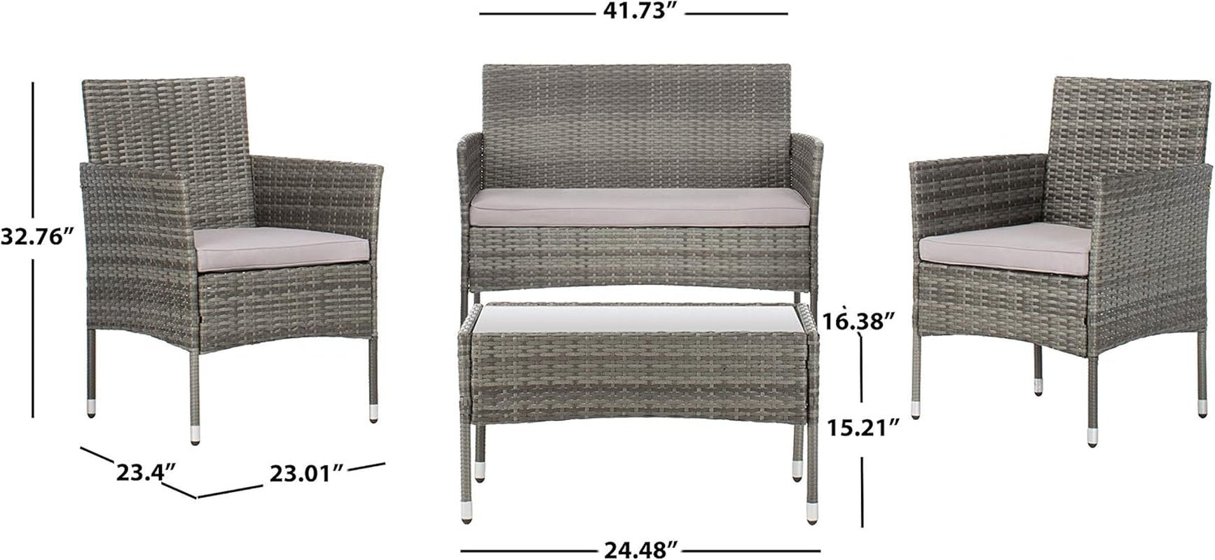 PAT7504B Collection Abdul Grey 4-Piece Outdoor Living Patio Set-2