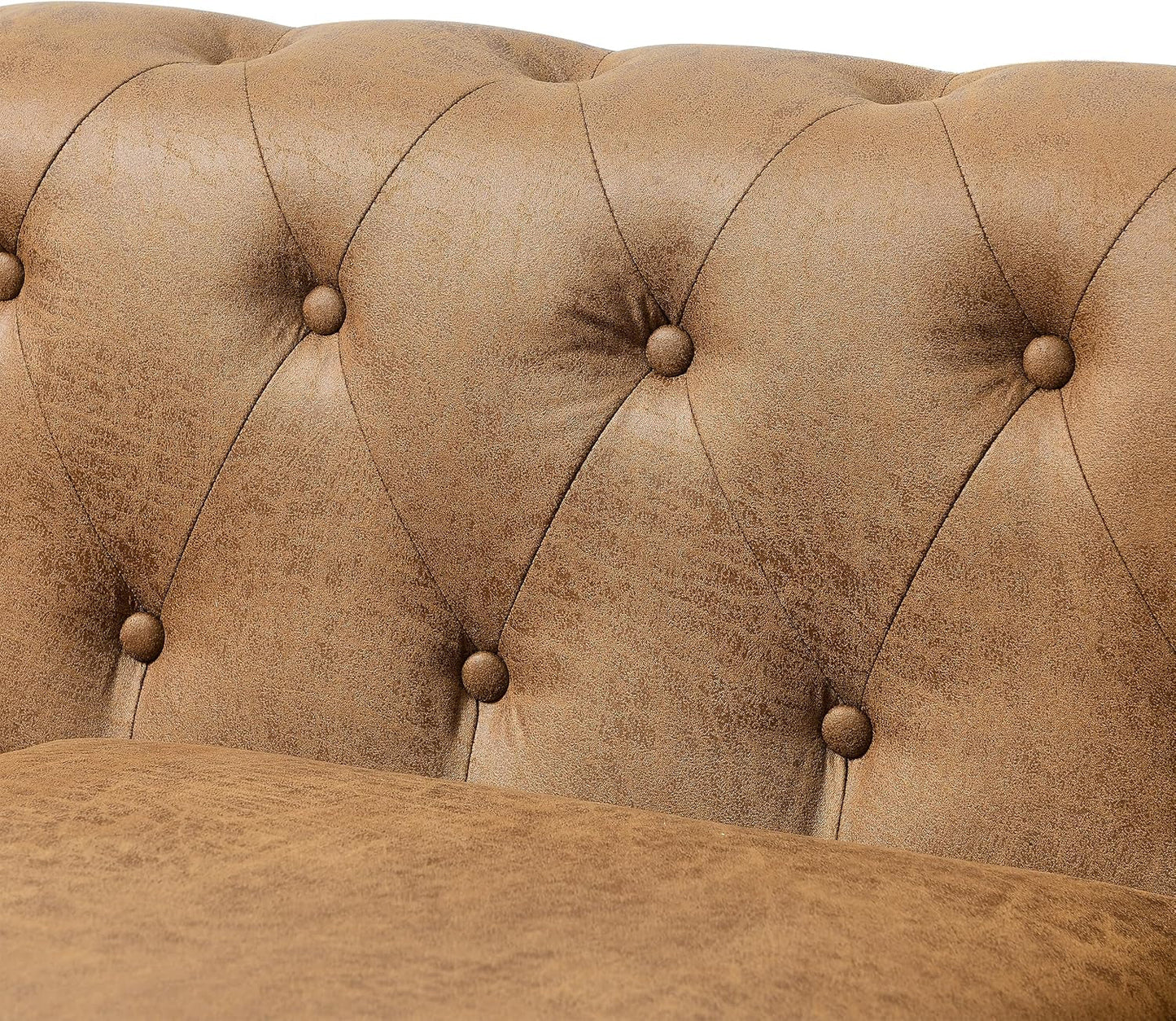 ir Lether Sof Couch Set, 2-Piece Living Room Set, Including Rolled rm 3-Seter Sof nd ccent rmchir-4