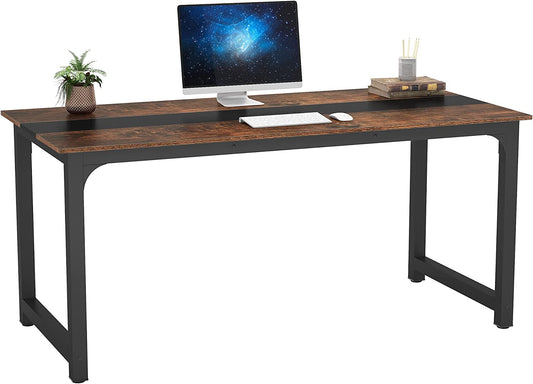 Large Rustic Office Desk with Spacious Leg Room-0