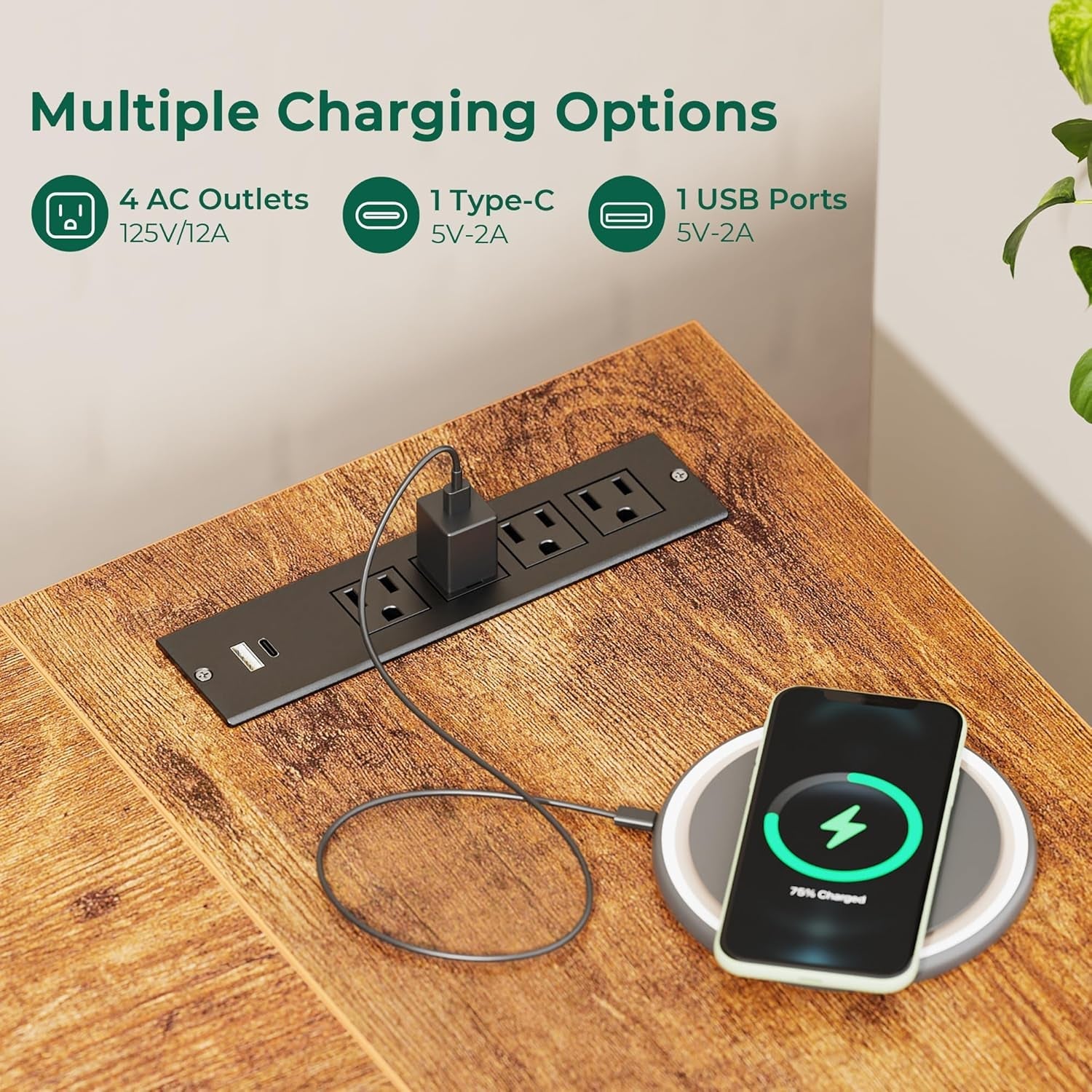 L Shaped Desk with Power Outlets, Computer Desk with 3 Drawers, 47 Inch Office Desk with Shelves, Gaming Desk, Corner Desk Work Desk for Home Office, Study, Rustic Brown-4