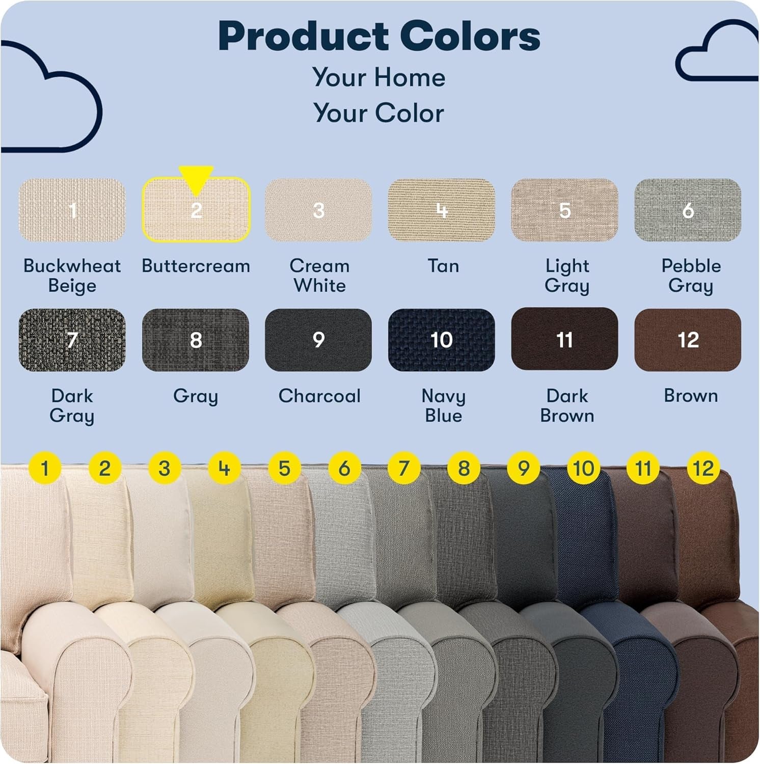 Copenhgen 73" Rolled rm Sof, Esy Cre Polyester, Soft Pillow Bck, Pocket Coil Set Cushions, Removble Covers, Loveset or Couch for Smll Spces, Living Rooms or Bedrooms, Buttercrem-2