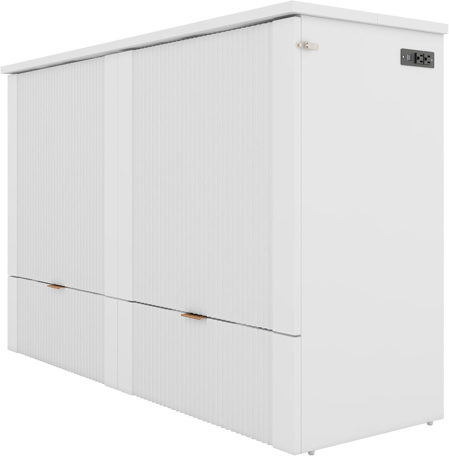 Full Size Murphy Bed with Drawer and USB Ports-4