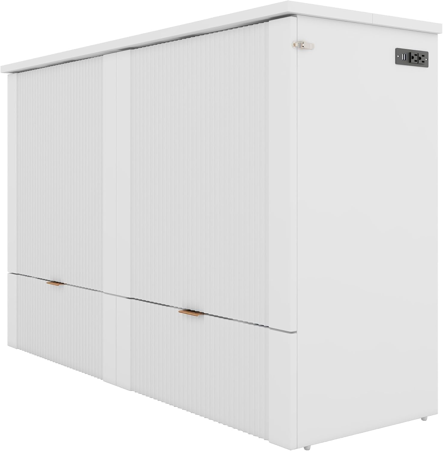 Full Size Murphy Bed with Drawer and USB Ports-4