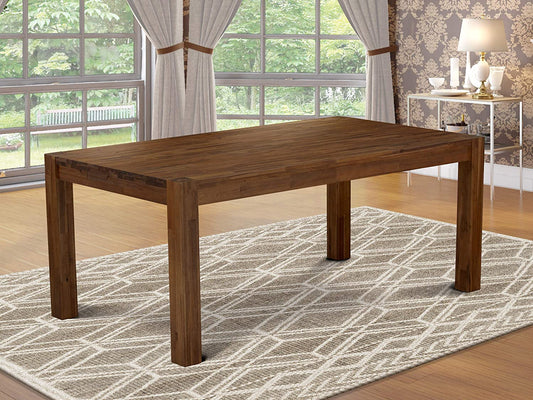 Wooden Rectangular Dining Table, Antique Walnut Finish-0