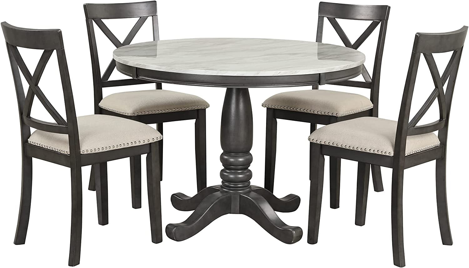 5-Piece round Dining Table Set-1