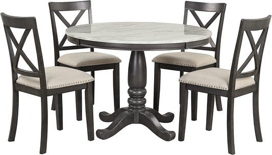 5-Piece round Dining Table Set-1