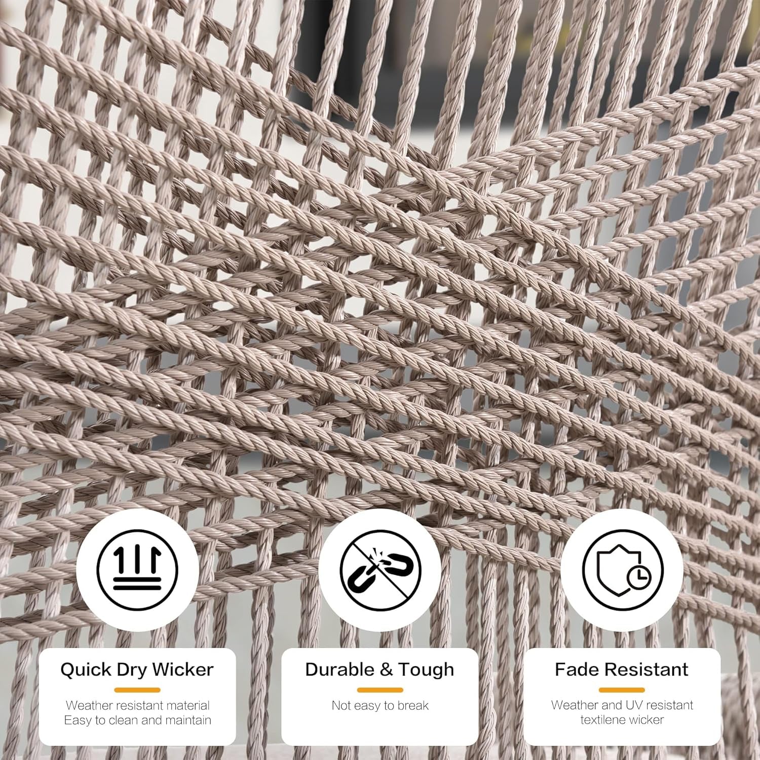 Counter Height Bar Stools Set of 4 Rattan Wicker Outdoor Metal Boho Barstools with Back and Footrest Patio Garden Balcony Pool Bar Chairs-4