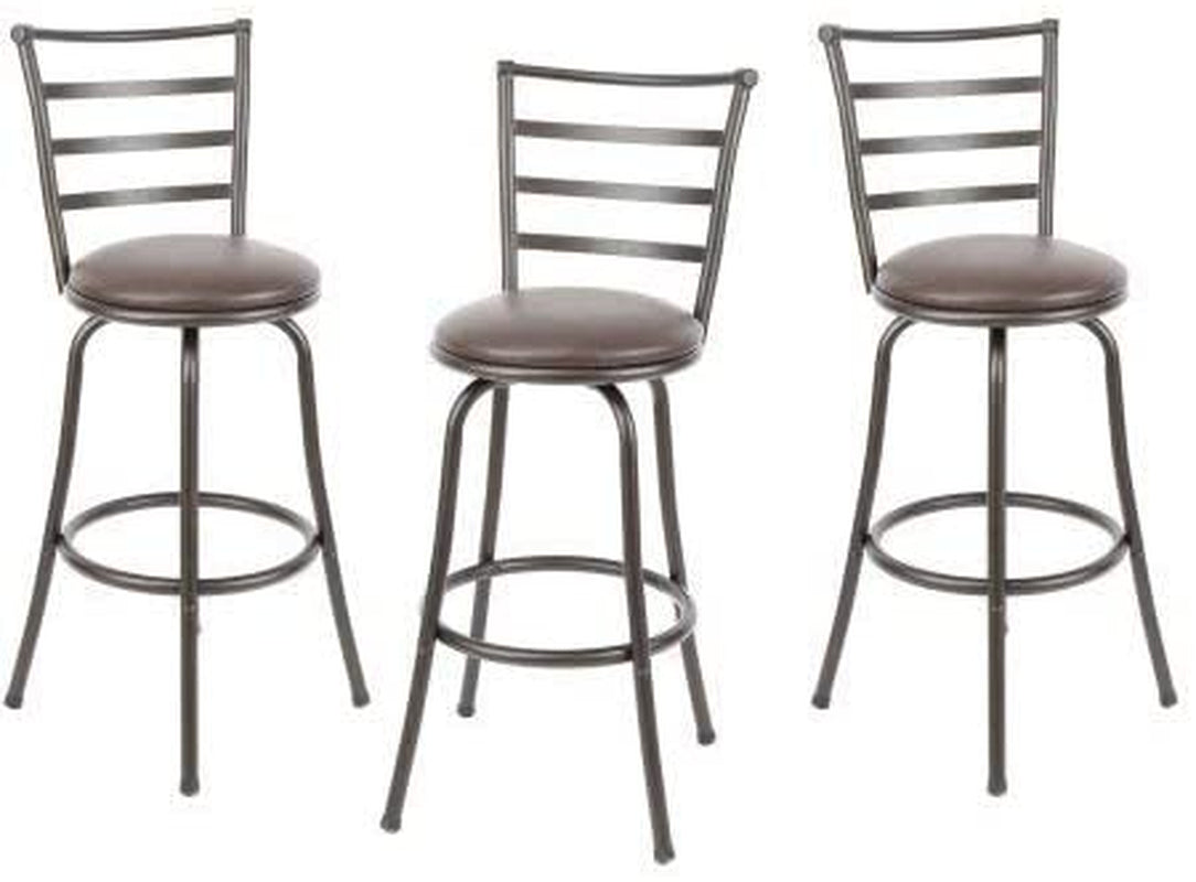 Adjustable-Height Swivel Barstools, Set of 3-1
