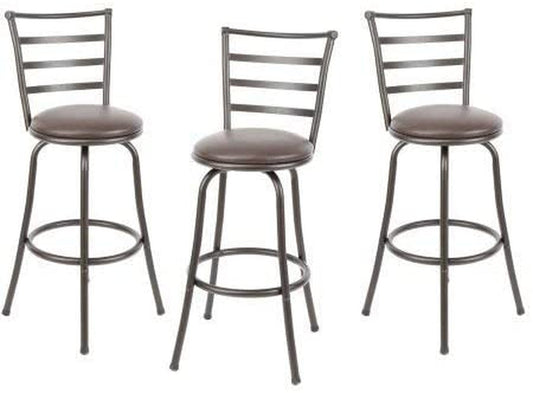 Adjustable-Height Swivel Barstools, Set of 3-1