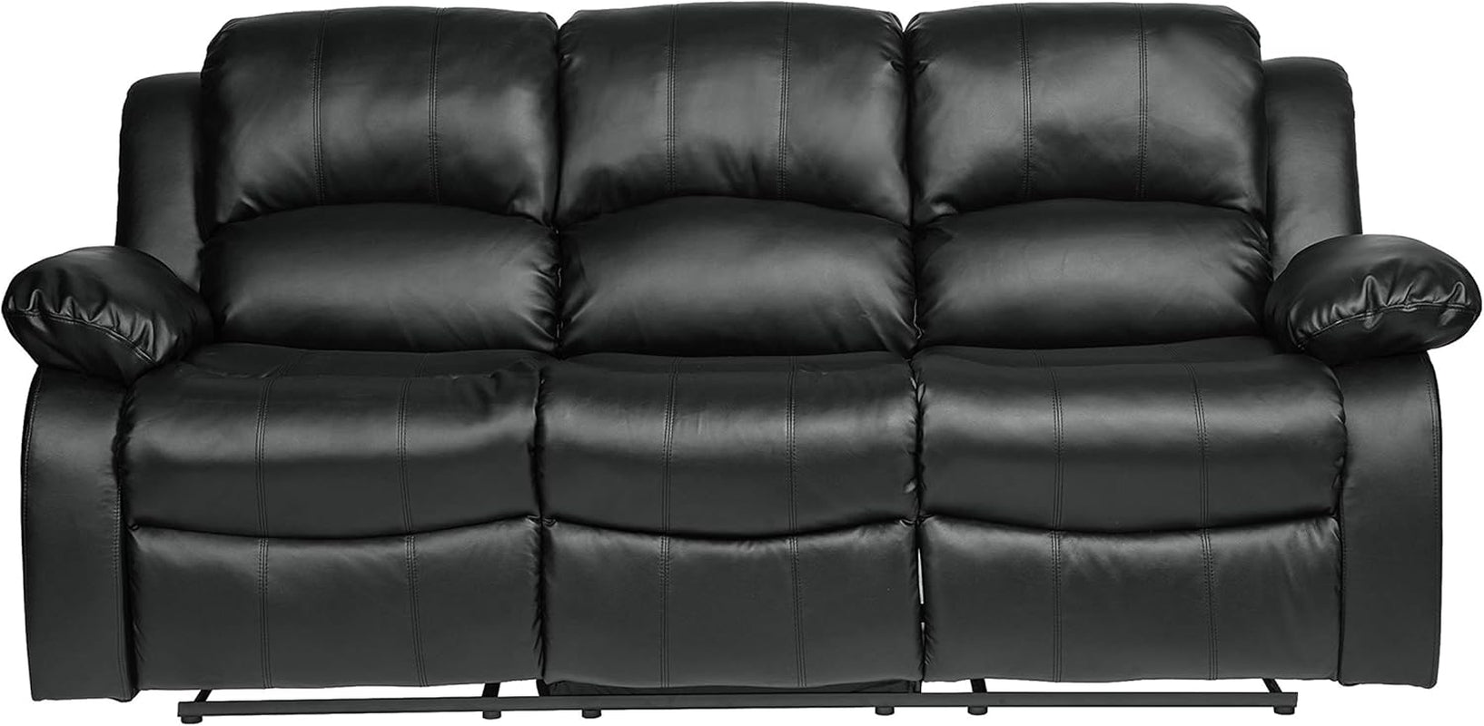 Humphreys Loveset Recliner - Soft Fux Lether Double Reclining Sof, Mnul Pull Tb, Wll Hugger, High-Density Fom, Solid Wood Frme, Esy ssembly, 83" W, Living Room, RV - Blck-4