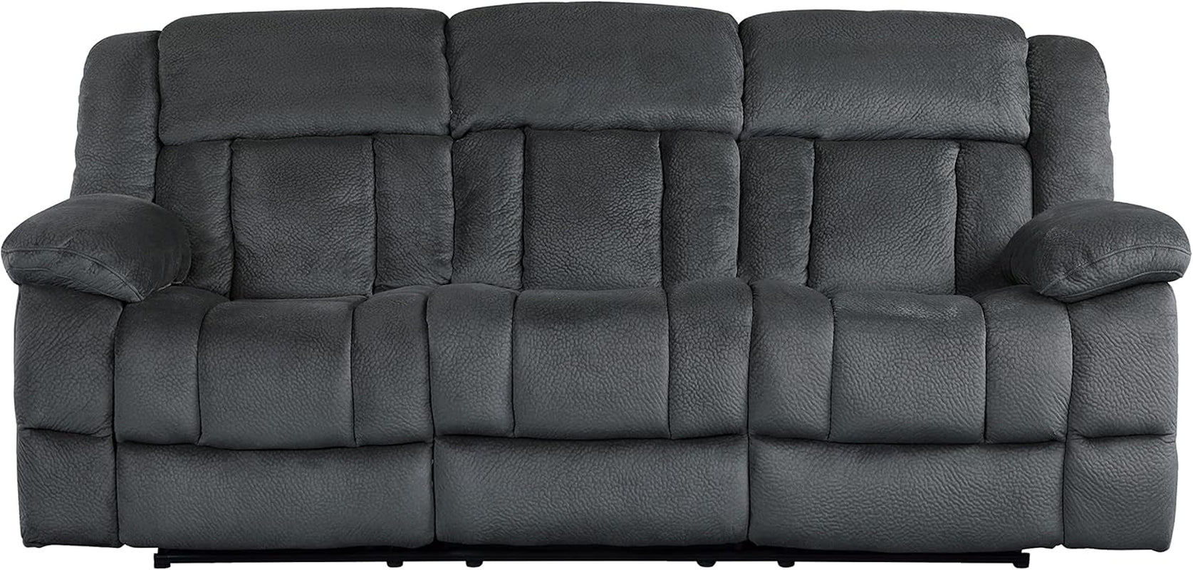 Home Theater Seating, Wall Hugger Manual Reclining Sofa, 3-Seat Dual Recliner Sofa for Living Room, 90’’W Sofa, Charcoal-3